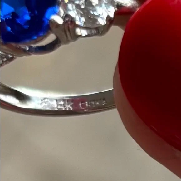 14k WG Blue Spinel Ring - Picture 4 of 15
